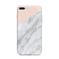 Marble Pink White Grey iPhone 7 Plus Bumper Case on Silver iPhone