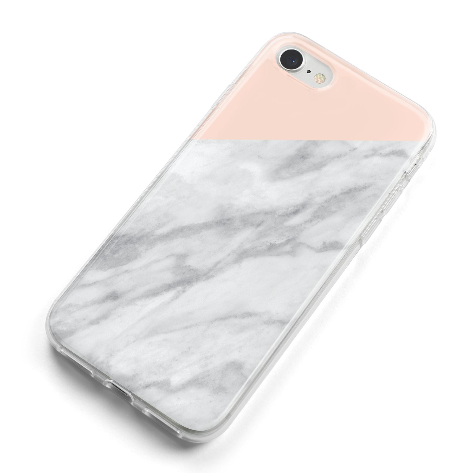 Marble Pink White Grey iPhone 8 Bumper Case on Silver iPhone Alternative Image