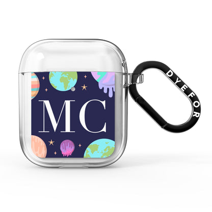 Marble Planets Personalised Initials AirPods Clear Case