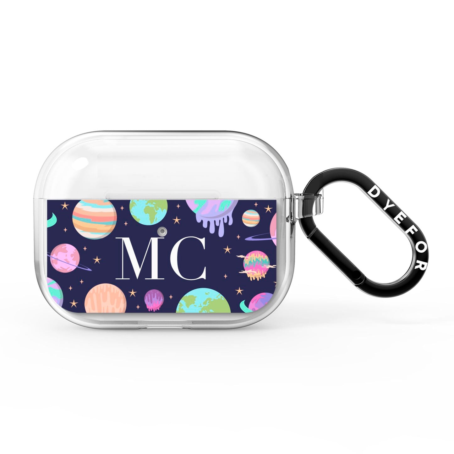 Marble Planets Personalised Initials AirPods Pro Clear Case
