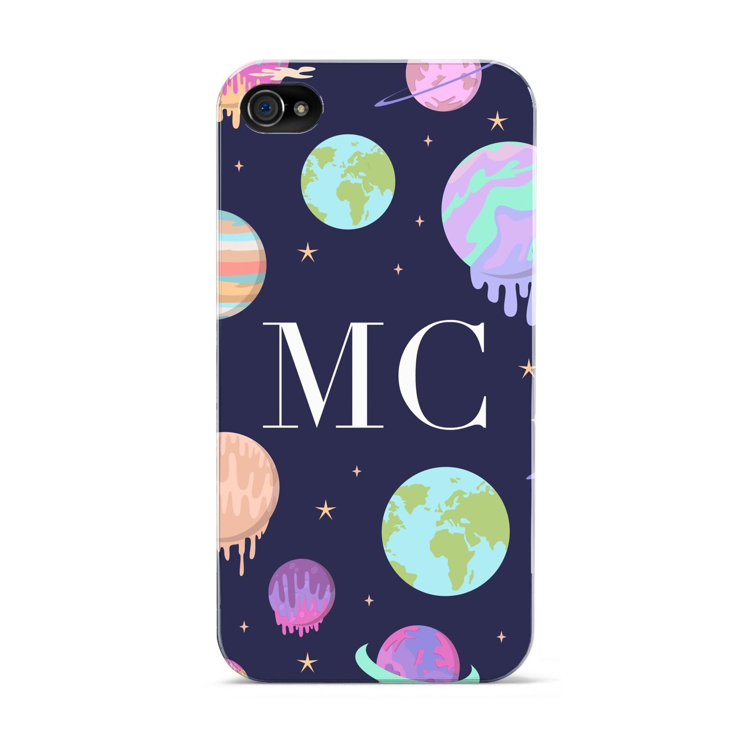 Marble Planets Personalised Initials Apple iPhone 4s Case