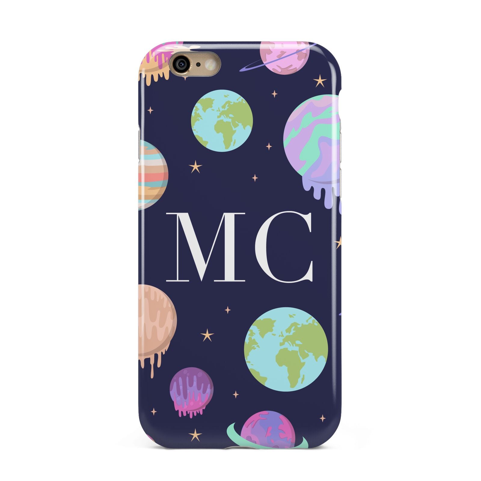 Marble Planets Personalised Initials Apple iPhone 6 3D Tough Case