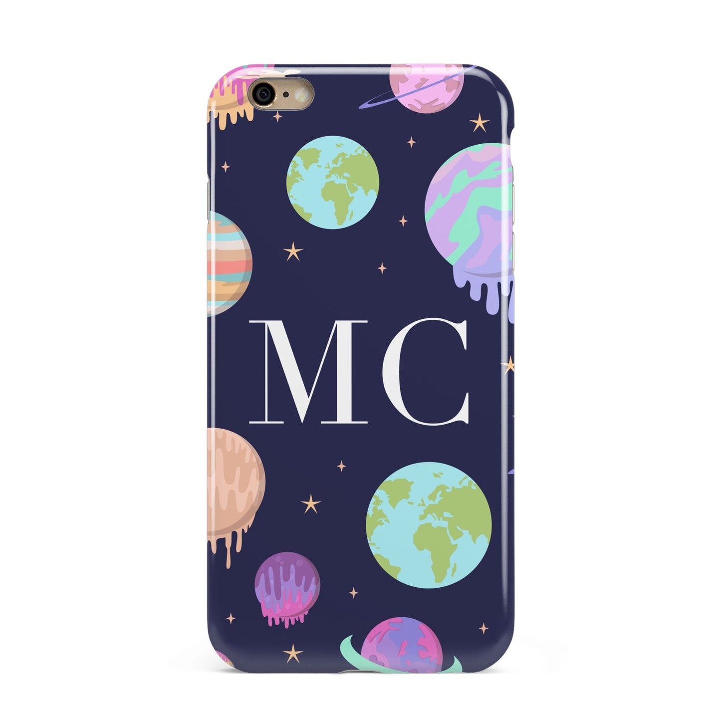 Marble Planets Personalised Initials Apple iPhone 6 Plus 3D Tough Case