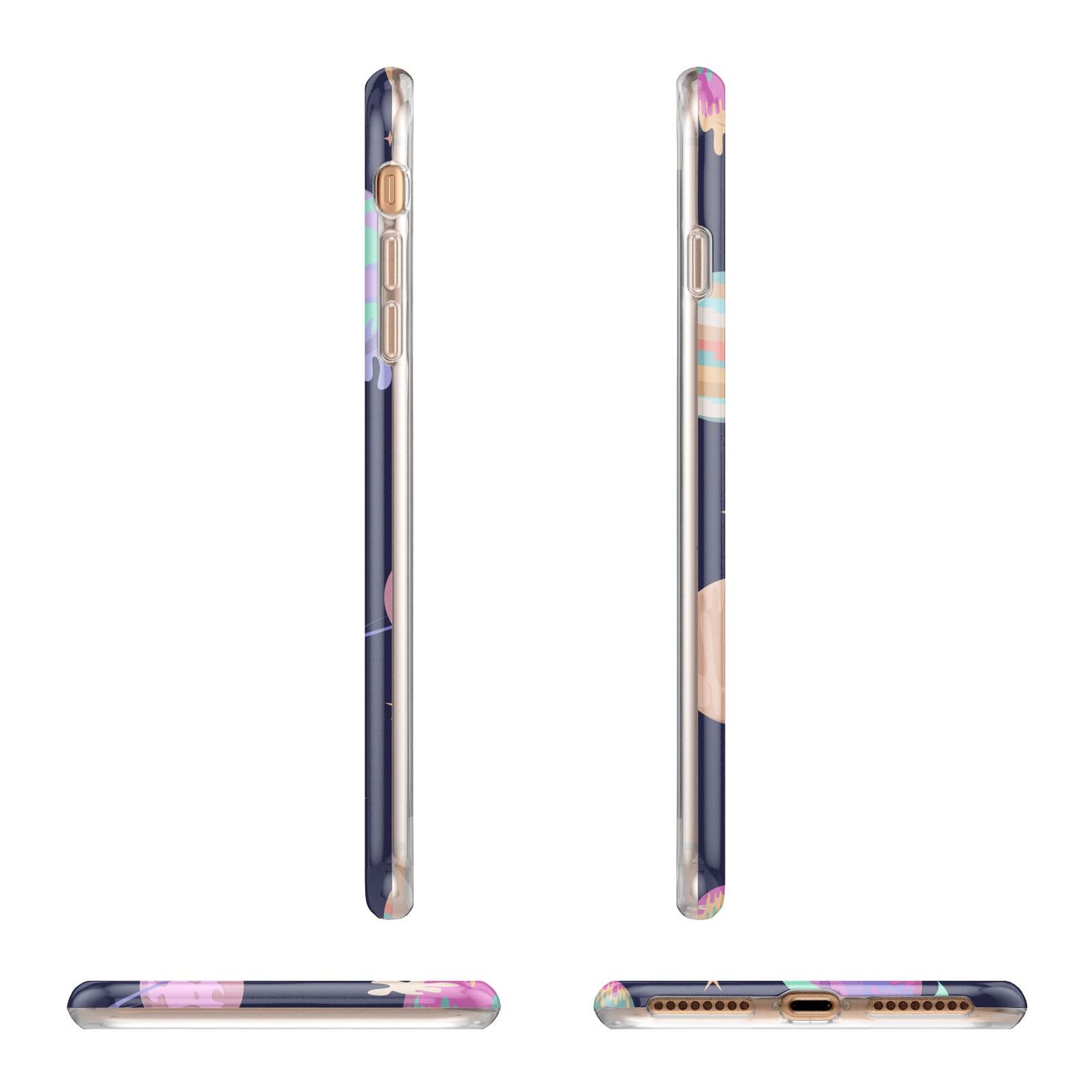 Marble Planets Personalised Initials Apple iPhone 7 8 Plus 3D Wrap Tough Case Alternative Image Angles