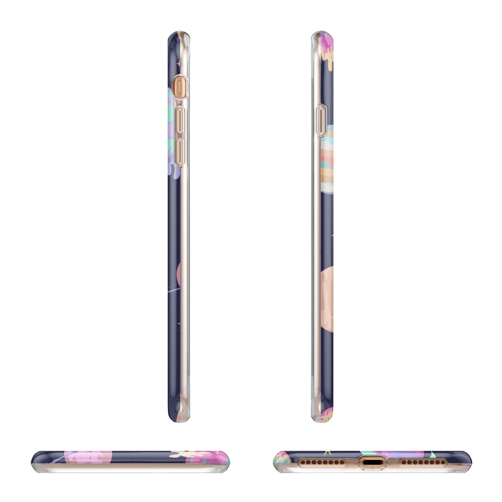 Marble Planets Personalised Initials Apple iPhone 7 8 Plus 3D Wrap Tough Case Alternative Image Angles