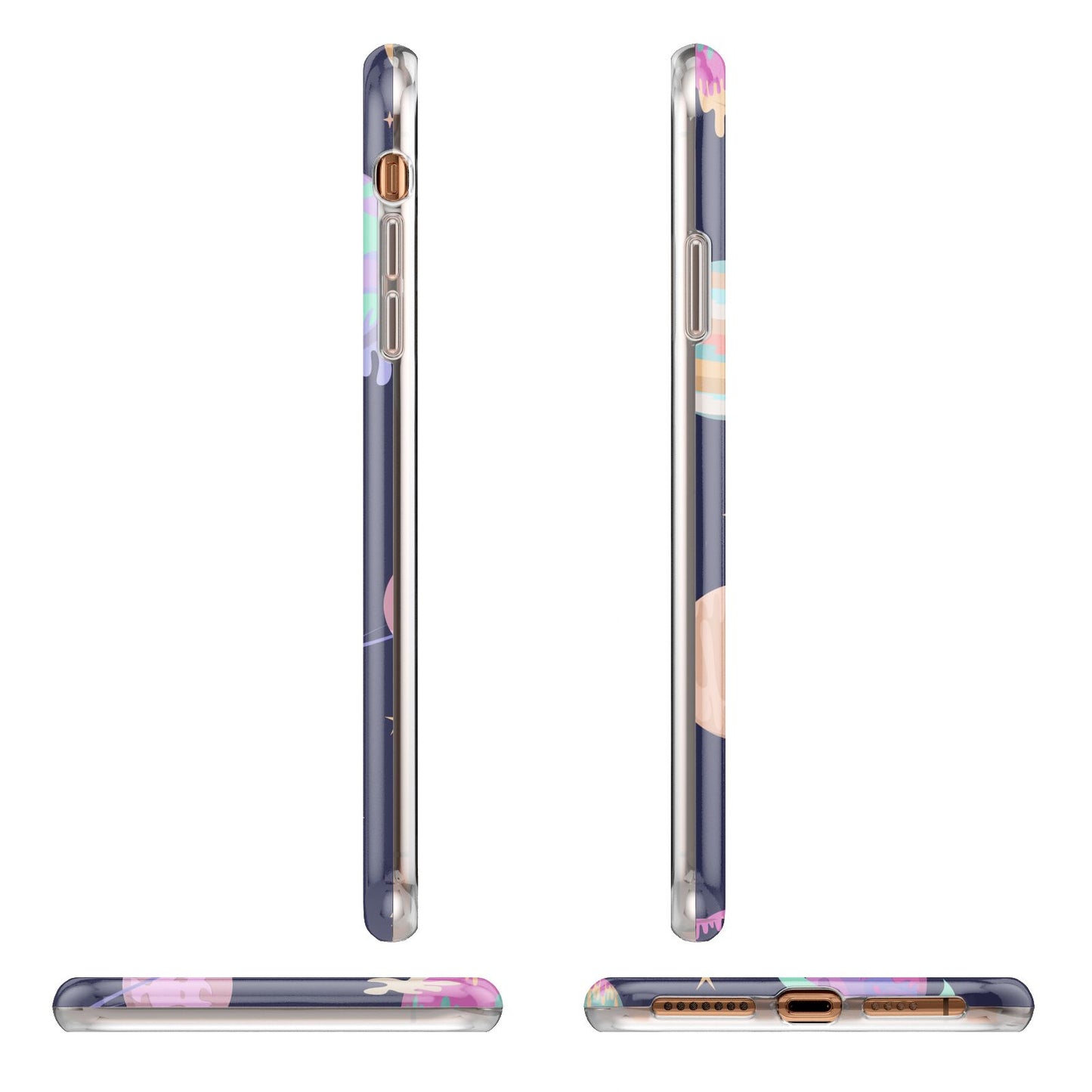 Marble Planets Personalised Initials Apple iPhone XS Max 3D Wrap Tough Case Alternative Image Angles