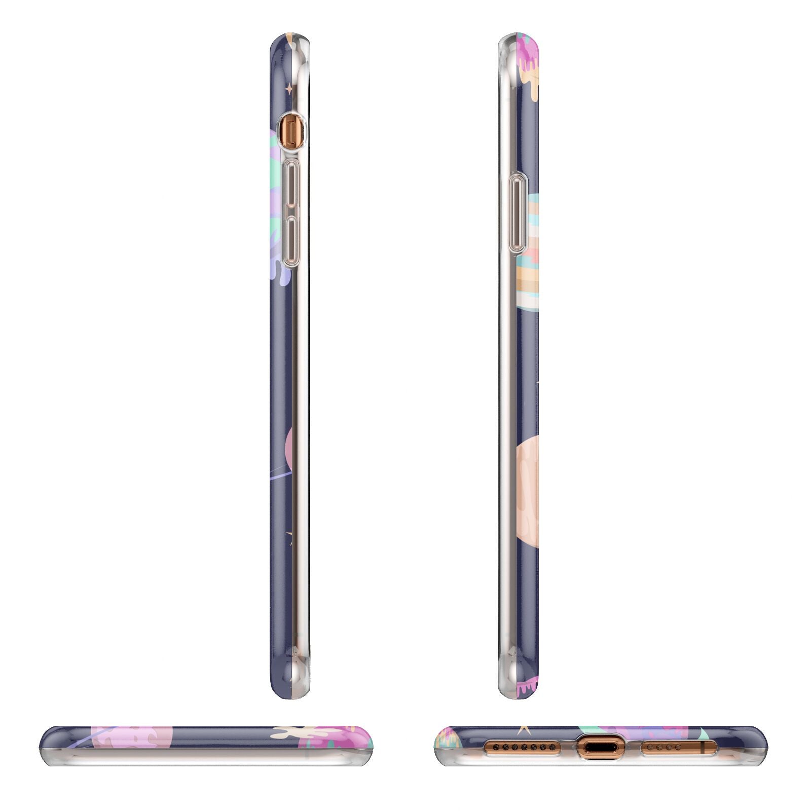 Marble Planets Personalised Initials Apple iPhone XS Max 3D Wrap Tough Case Alternative Image Angles