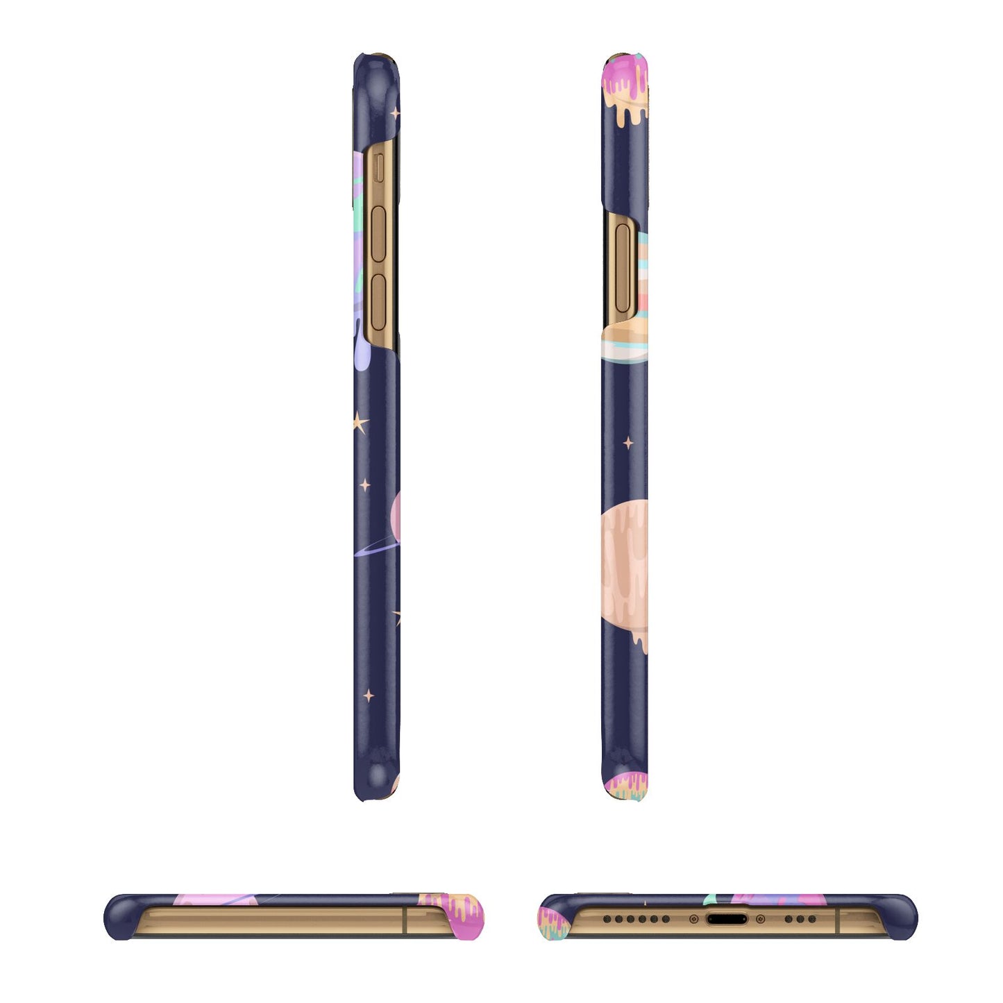 Marble Planets Personalised Initials iPhone 11 3D Snap Case Angle Images