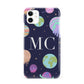 Marble Planets Personalised Initials iPhone 11 3D Snap Case