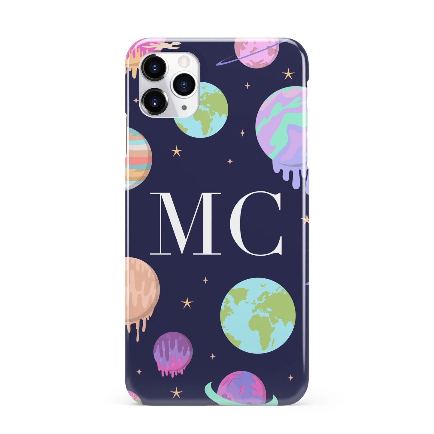 Marble Planets Personalised Initials iPhone 11 Pro Max 3D Snap Case