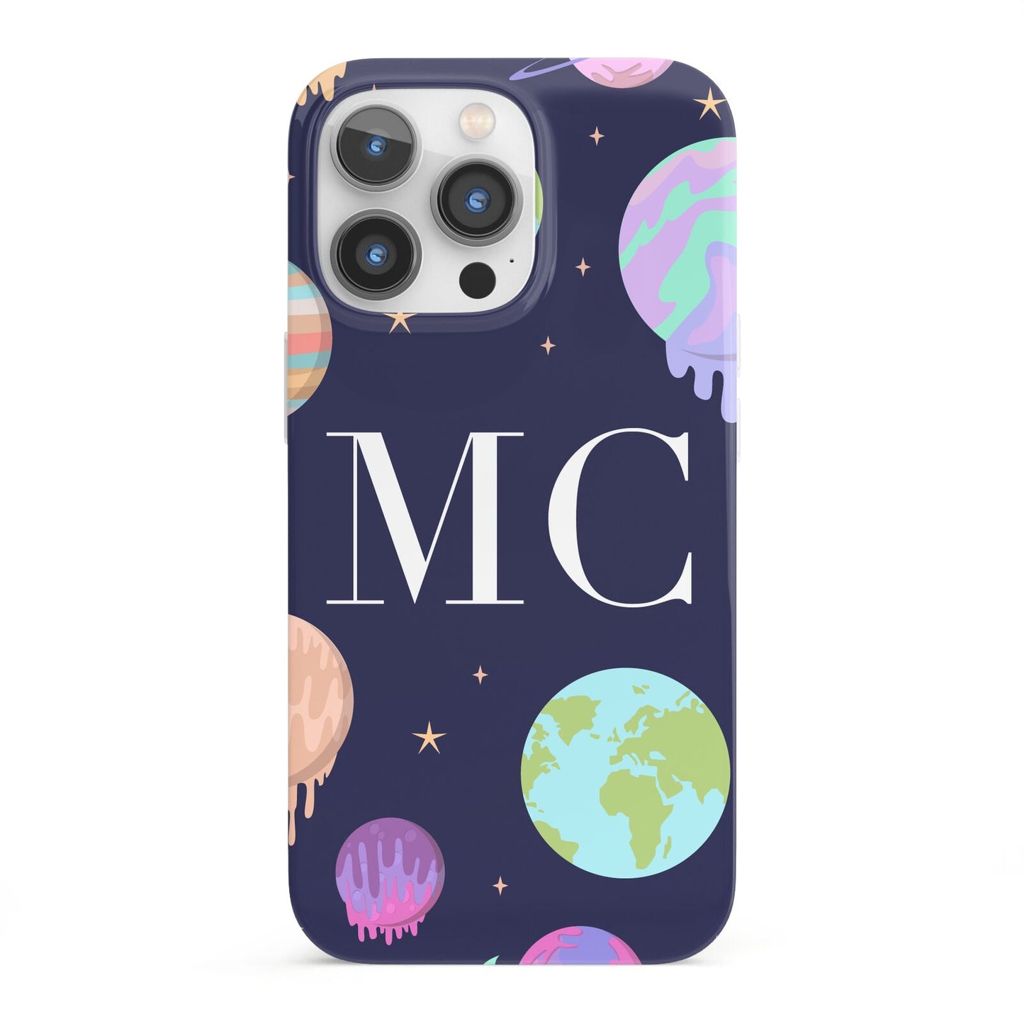 Marble Planets Personalised Initials iPhone 13 Pro Full Wrap 3D Snap Case