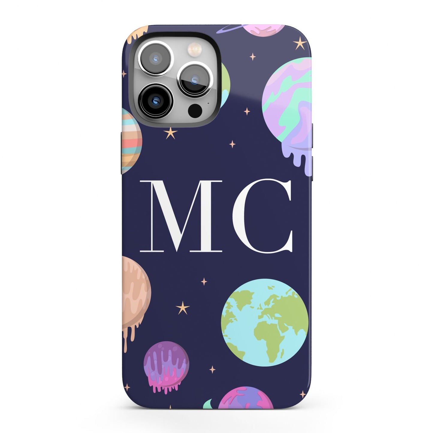 Marble Planets Personalised Initials iPhone 13 Pro Max Full Wrap 3D Tough Case