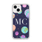Marble Planets Personalised Initials iPhone 14 Clear Tough Case Starlight