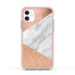 Marble Rose Gold Apple iPhone 11 in White with Pink Impact Case
