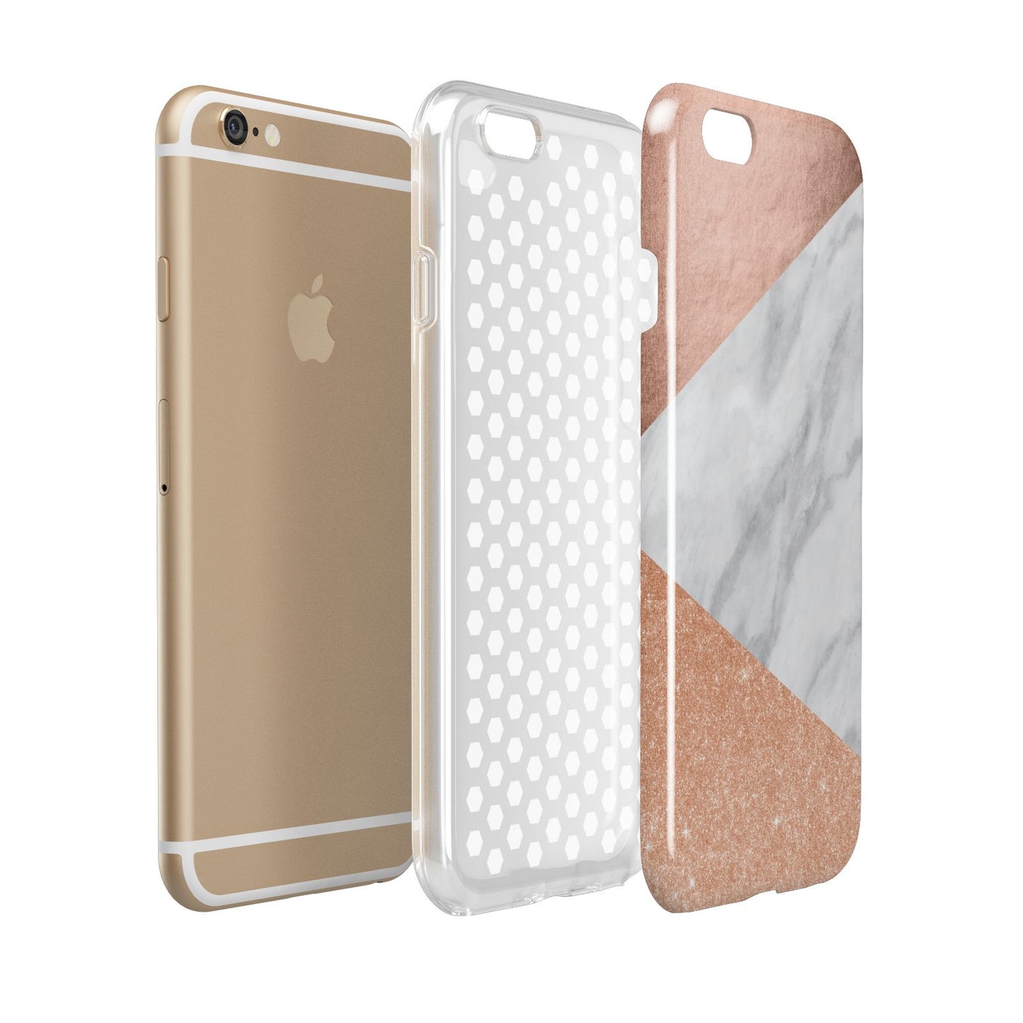 Marble Rose Gold Apple iPhone 6 3D Tough Case Expanded view