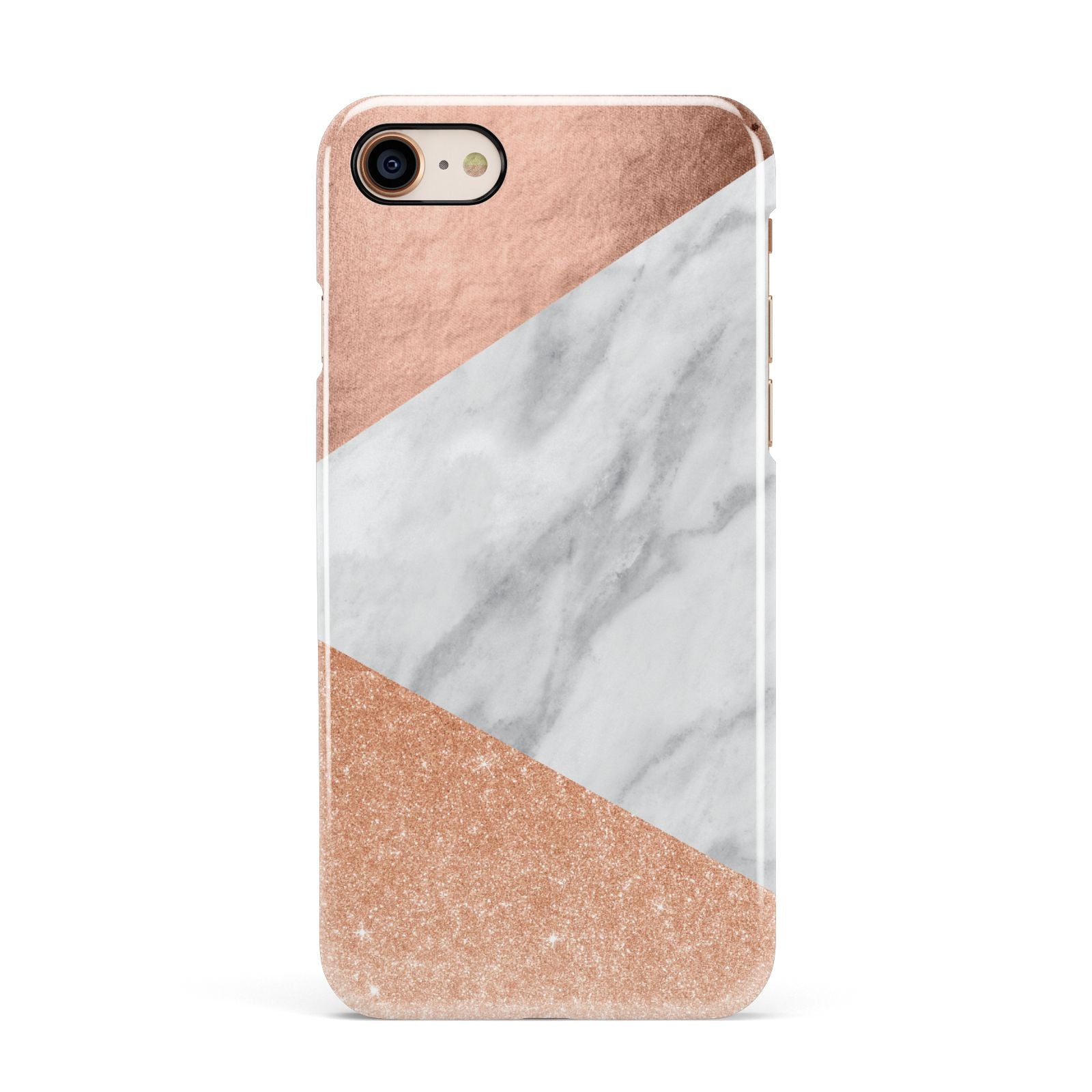 Marble Rose Gold Apple iPhone 7 8 3D Snap Case