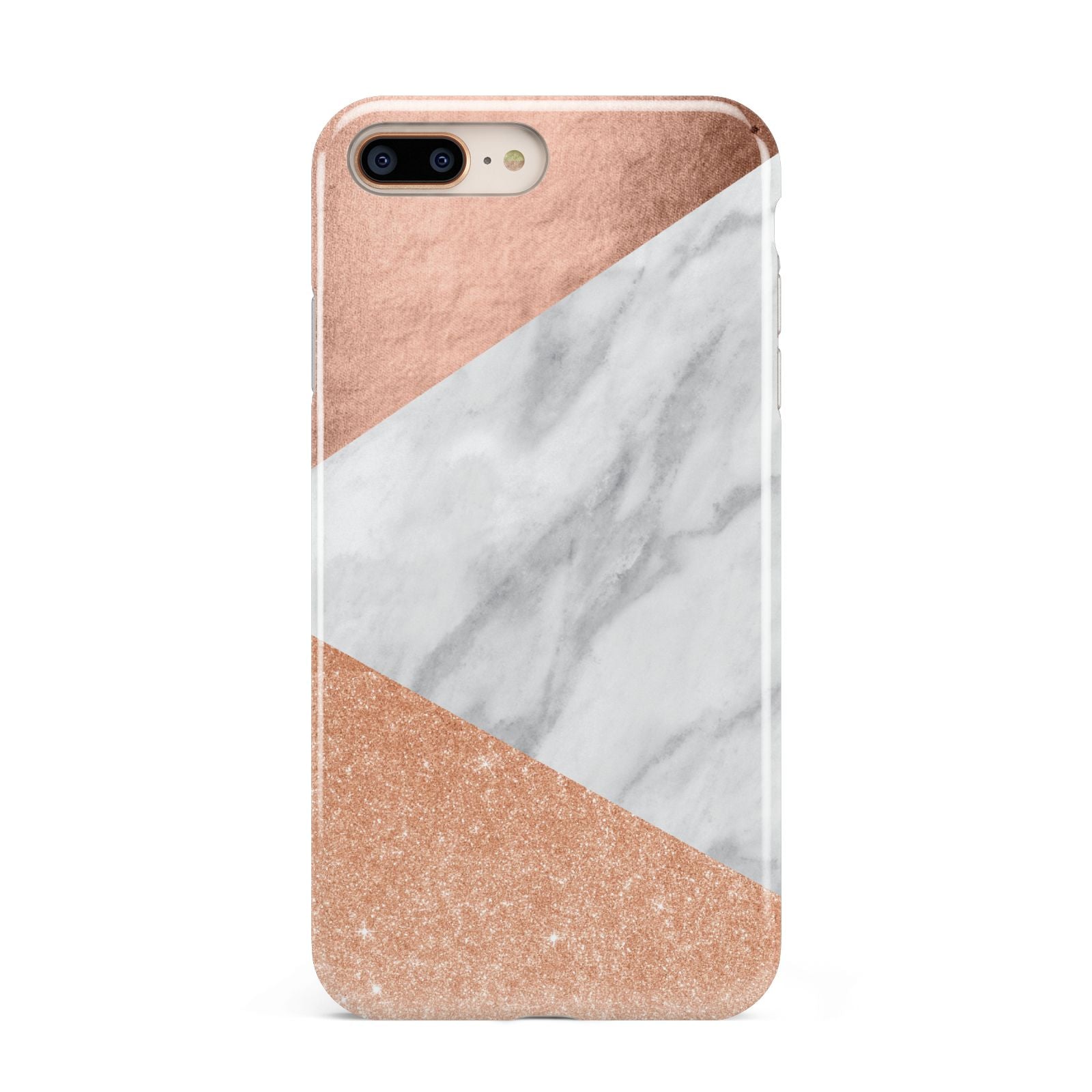 Marble Rose Gold Apple iPhone 7 8 Plus 3D Tough Case