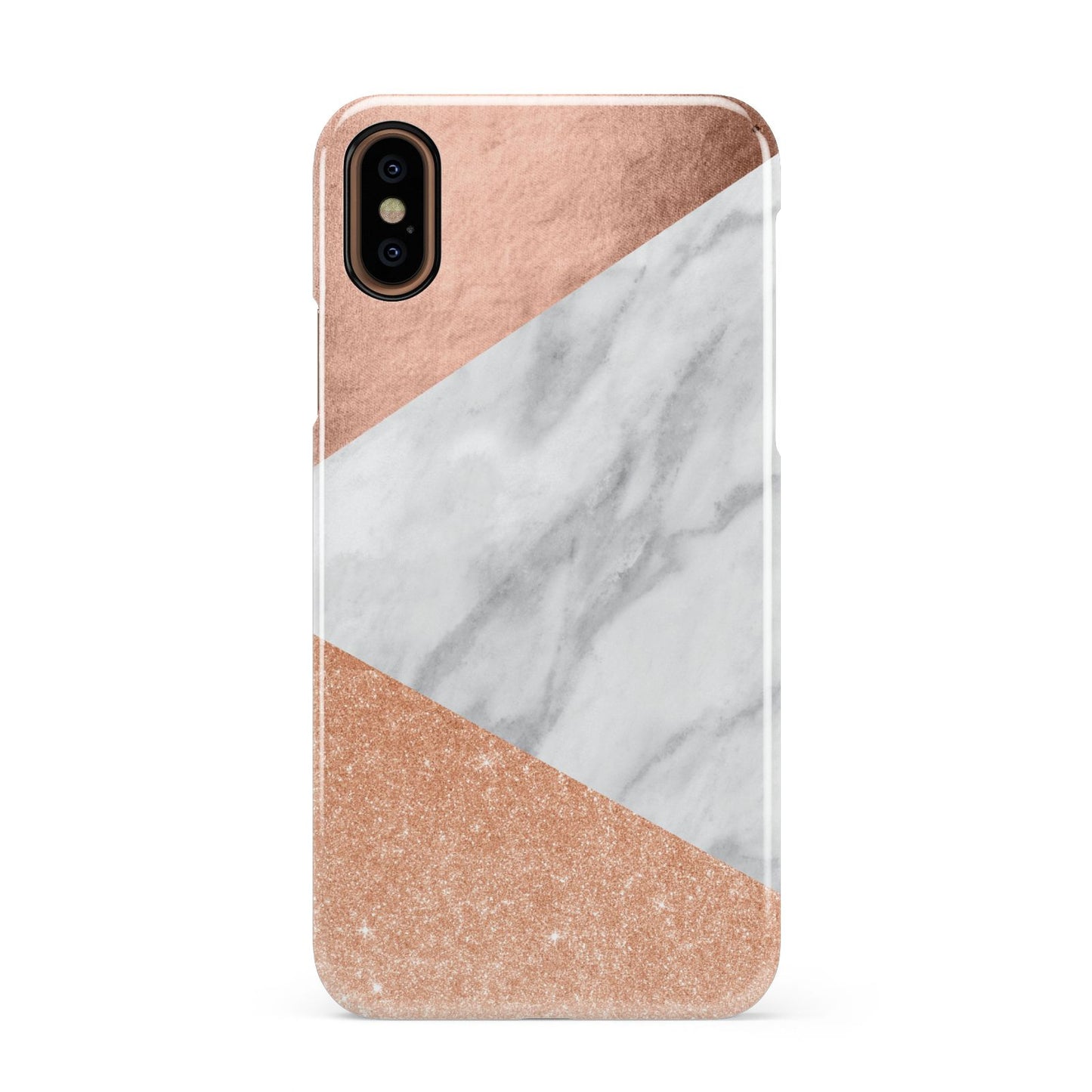 Marble Rose Gold Apple iPhone XS 3D Snap Case
