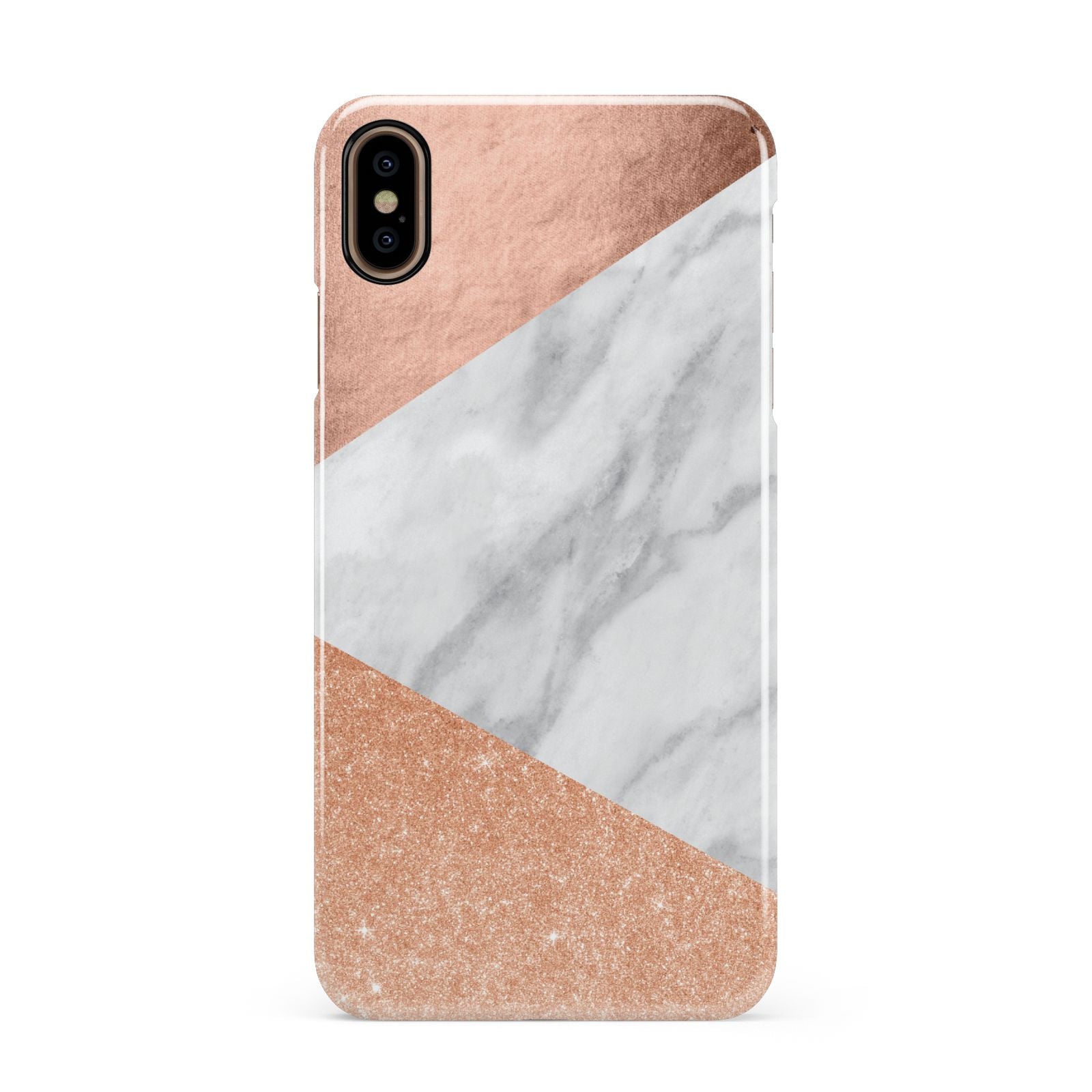 Marble Rose Gold Apple iPhone Xs Max 3D Snap Case