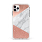 Marble Rose Gold Foil Apple iPhone 11 Pro Max in Silver with White Impact Case