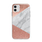 Marble Rose Gold Foil Apple iPhone 11 in White with Bumper Case
