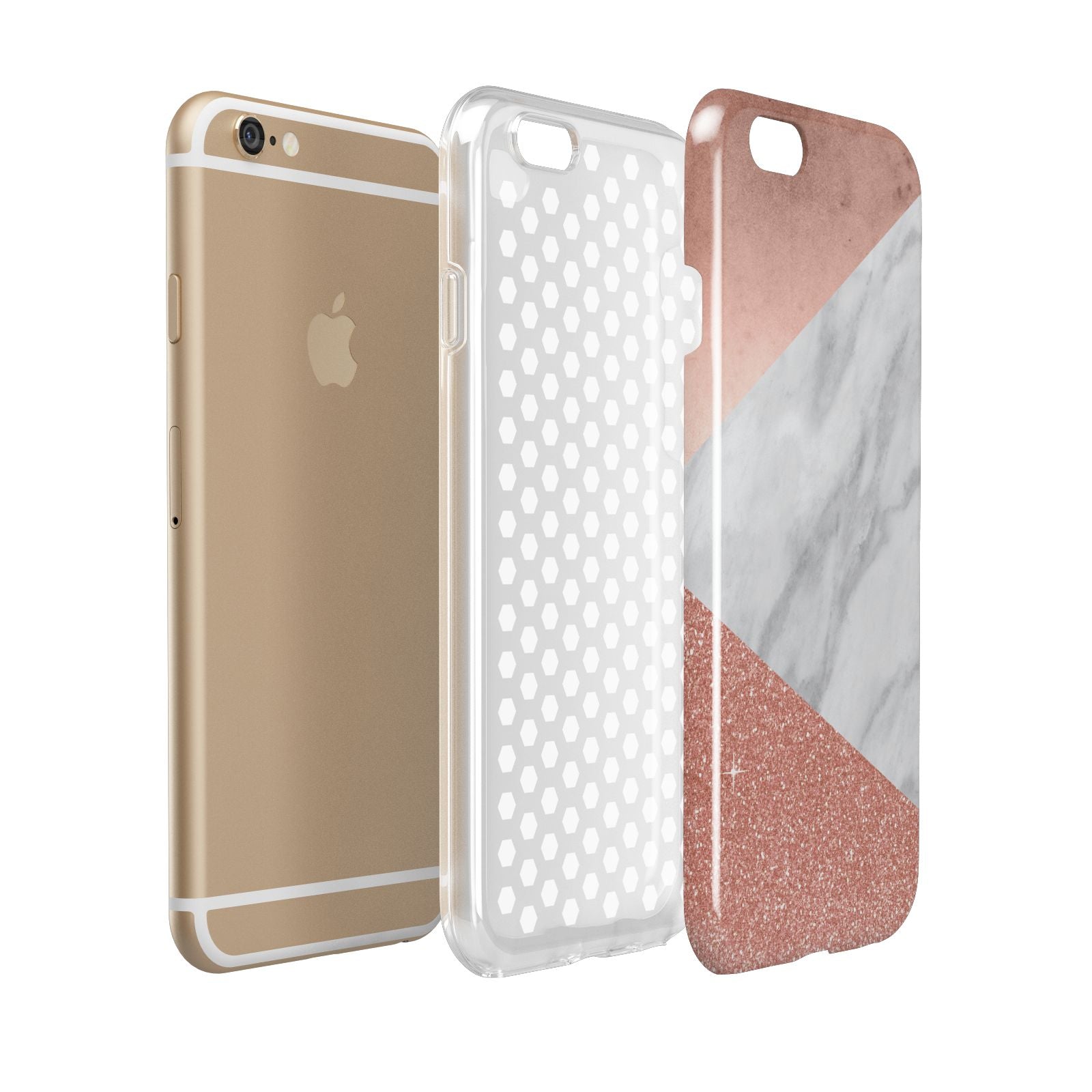 Marble Rose Gold Foil Apple iPhone 6 3D Tough Case Expanded view