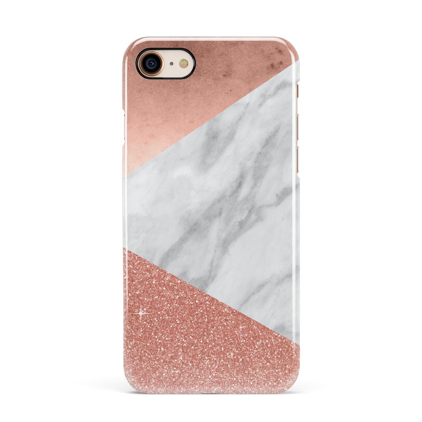 Marble Rose Gold Foil Apple iPhone 7 8 3D Snap Case
