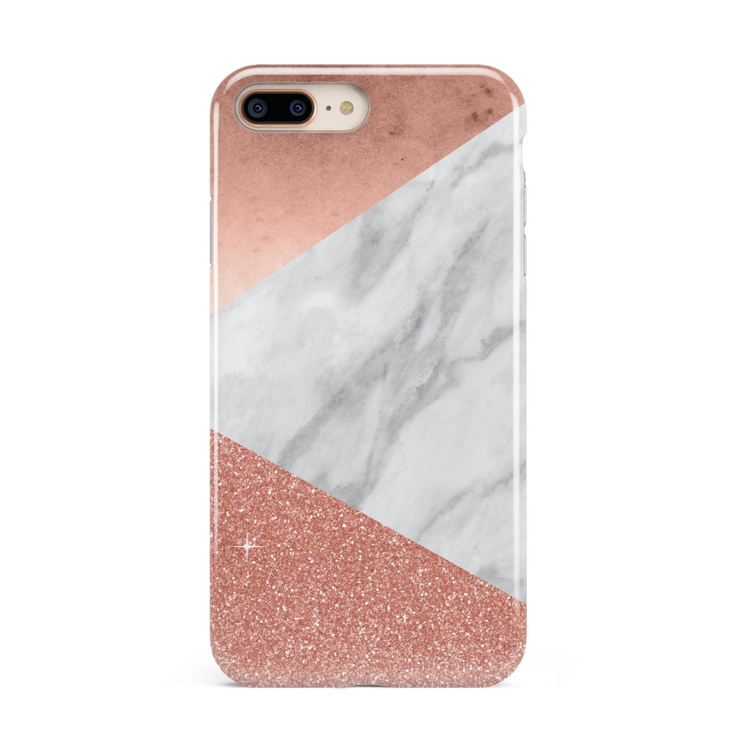 Marble Rose Gold Foil Apple iPhone 7 8 Plus 3D Tough Case