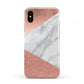 Marble Rose Gold Foil Apple iPhone XS 3D Tough