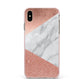 Marble Rose Gold Foil Apple iPhone Xs Max Impact Case Pink Edge on Gold Phone