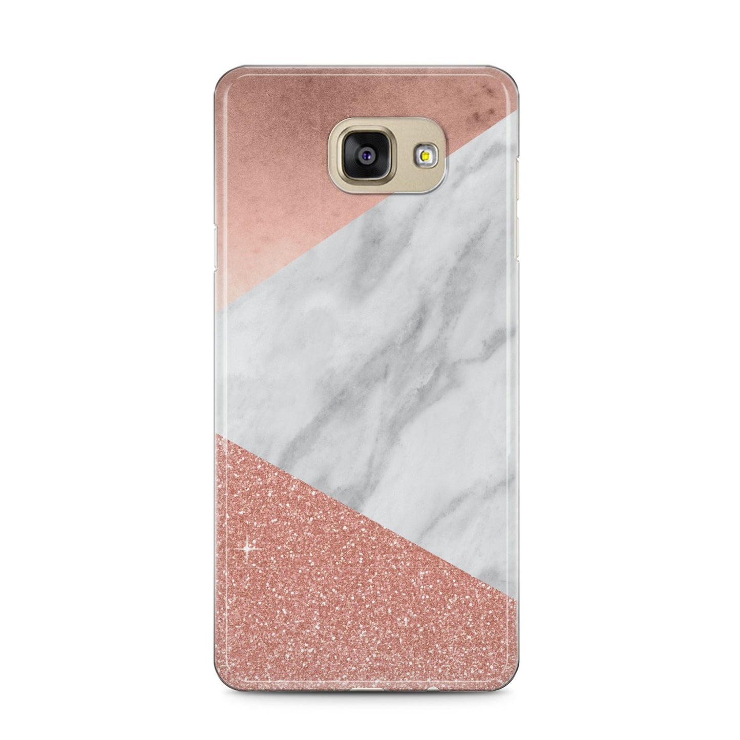 Marble Rose Gold Foil Samsung Galaxy A5 2016 Case on gold phone