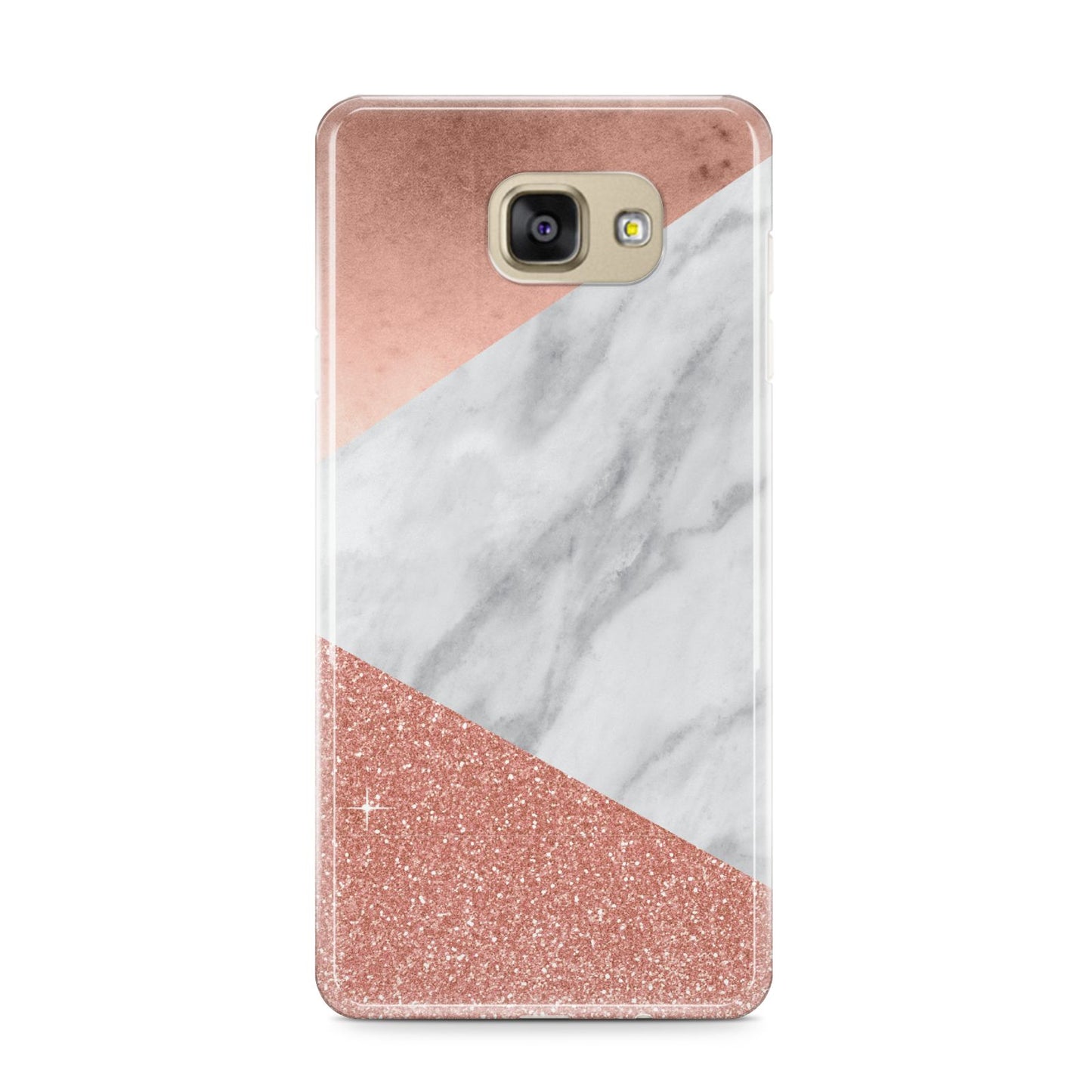 Marble Rose Gold Foil Samsung Galaxy A9 2016 Case on gold phone