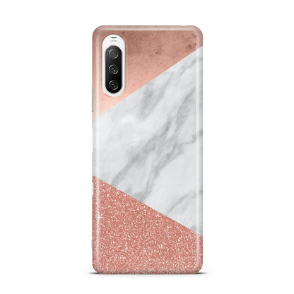 Marble Rose Gold Foil Sony Xperia 10 III Case