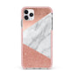 Marble Rose Gold Foil iPhone 11 Pro Max Impact Pink Edge Case