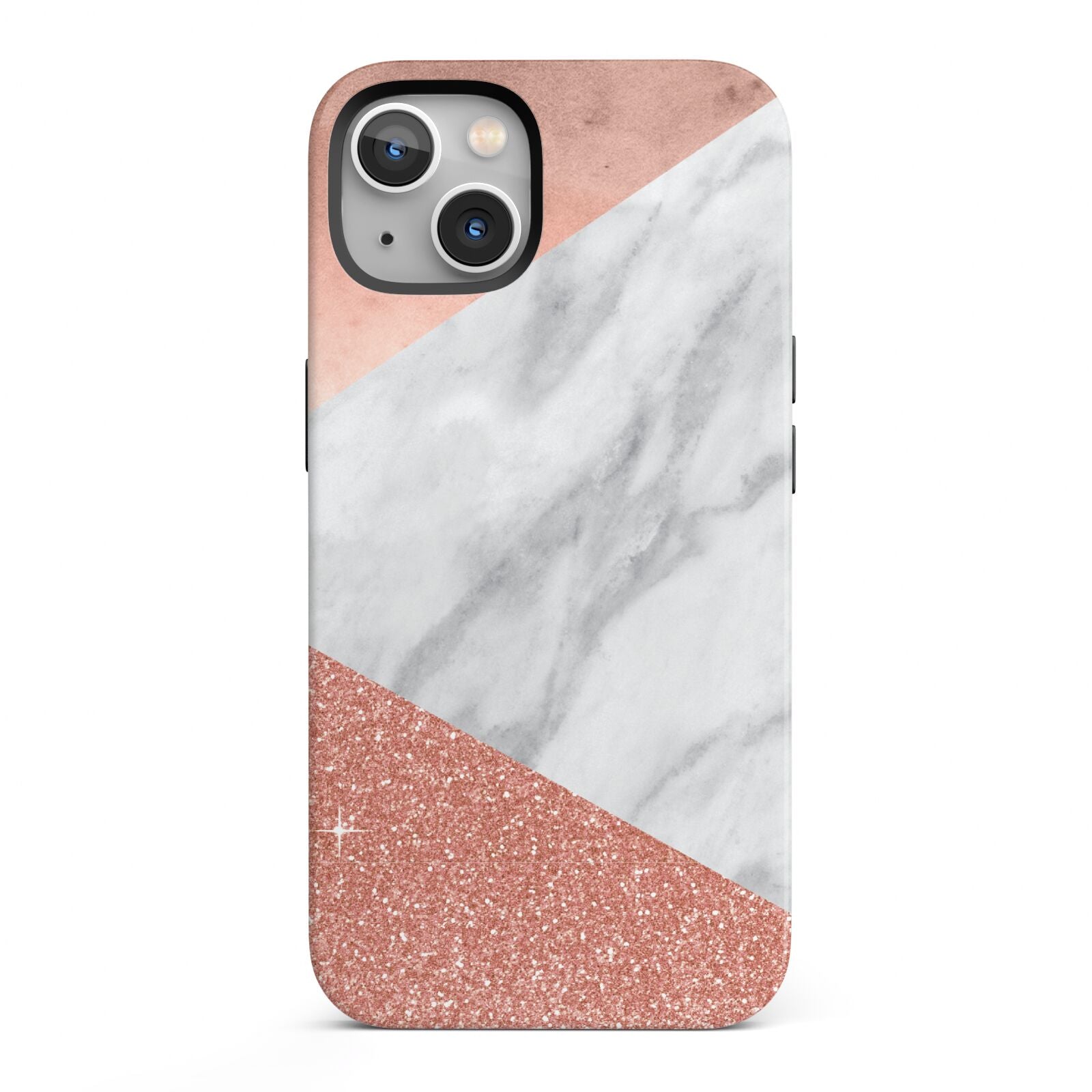 Marble Rose Gold Foil iPhone 13 Full Wrap 3D Tough Case