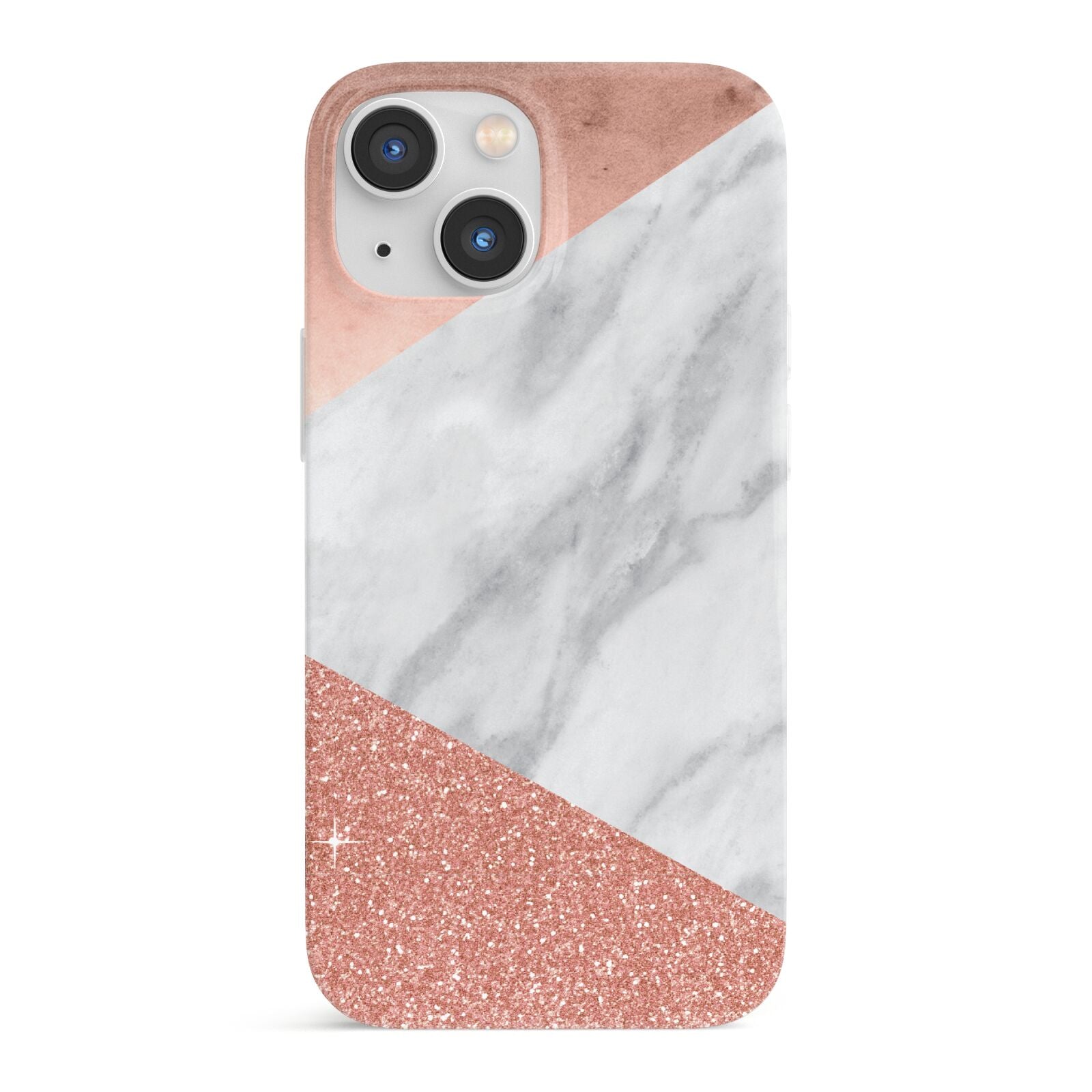 Marble Rose Gold Foil iPhone 13 Mini Full Wrap 3D Snap Case