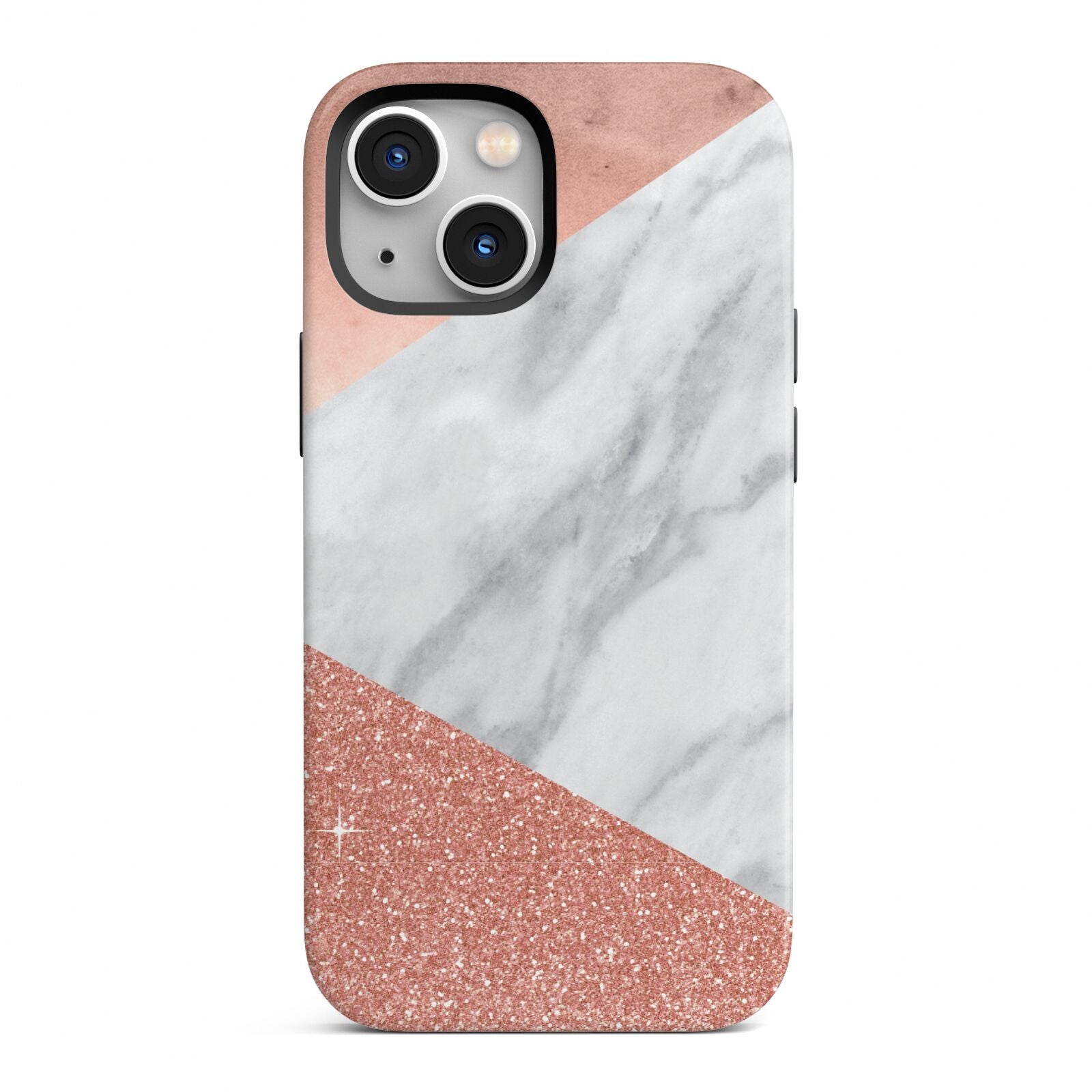 Marble Rose Gold Foil iPhone 13 Mini Full Wrap 3D Tough Case