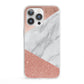 Marble Rose Gold Foil iPhone 13 Pro Clear Bumper Case