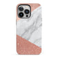 Marble Rose Gold Foil iPhone 13 Pro Full Wrap 3D Tough Case