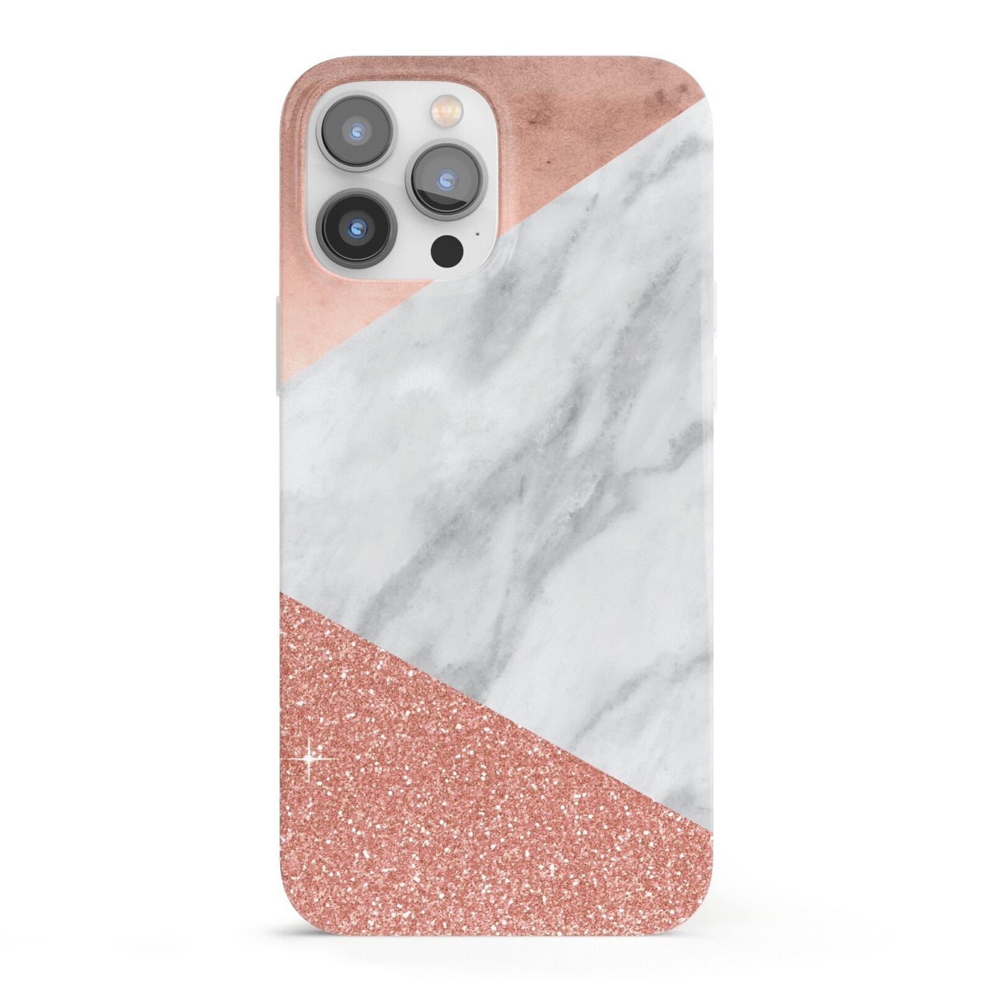 Marble Rose Gold Foil iPhone 13 Pro Max Full Wrap 3D Snap Case