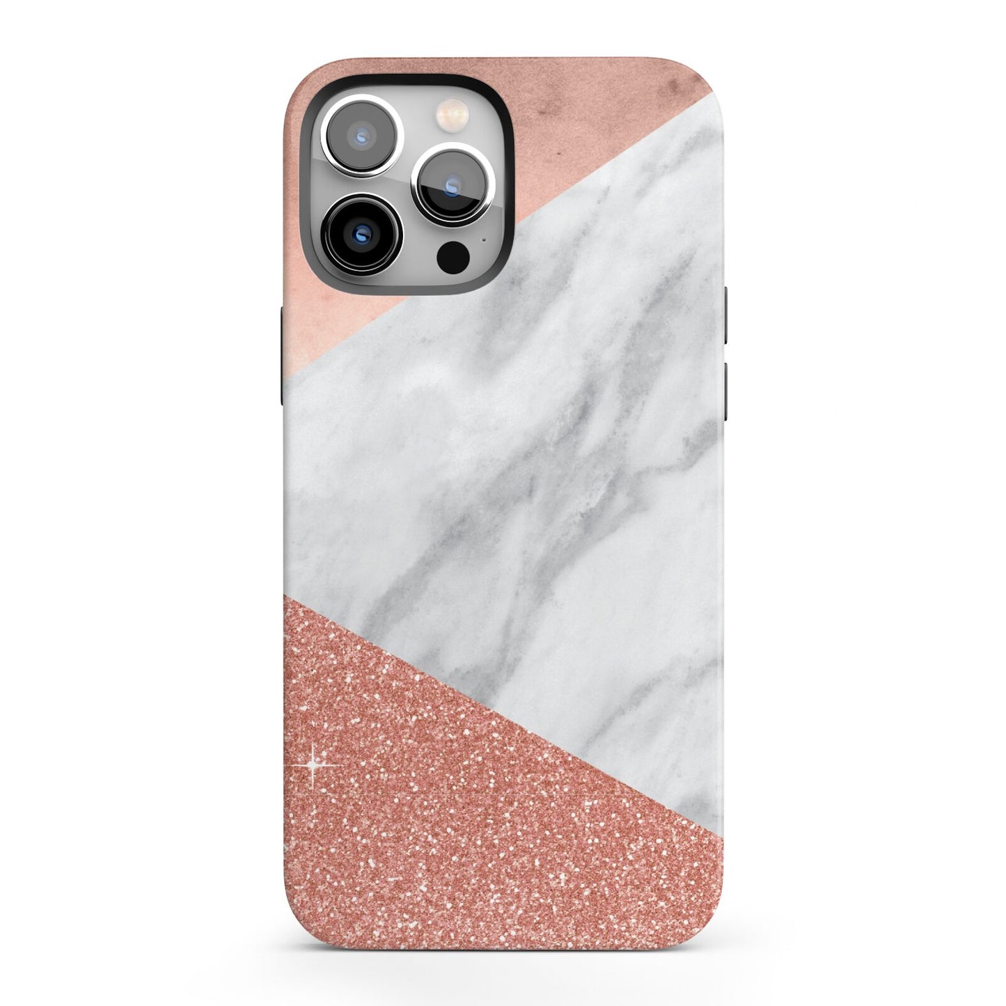 Marble Rose Gold Foil iPhone 13 Pro Max Full Wrap 3D Tough Case