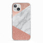 Marble Rose Gold Foil iPhone 13 TPU Impact Case with White Edges