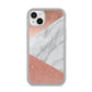 Marble Rose Gold Foil iPhone 14 Plus Clear Tough Case Starlight