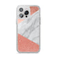 Marble Rose Gold Foil iPhone 14 Pro Max Glitter Tough Case Silver