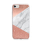 Marble Rose Gold Foil iPhone 7 Bumper Case on Silver iPhone