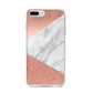 Marble Rose Gold Foil iPhone 8 Plus Bumper Case on Silver iPhone