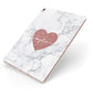Marble Rose Gold Glitter Heart Personalised Name Apple iPad Case on Rose Gold iPad Side View