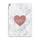Marble Rose Gold Glitter Heart Personalised Name Apple iPad Gold Case
