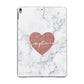 Marble Rose Gold Glitter Heart Personalised Name Apple iPad Grey Case
