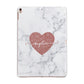 Marble Rose Gold Glitter Heart Personalised Name Apple iPad Rose Gold Case